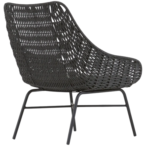 Abeli Lounge Chair In Black From Side Angle