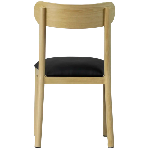 Abodo Chair With Natural Frame And Black Vinyl Seat, Viewed From The Back