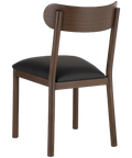 Abodo Chair With Walnut Frame And Black Vinyl Seat, Viewed From Back Angle