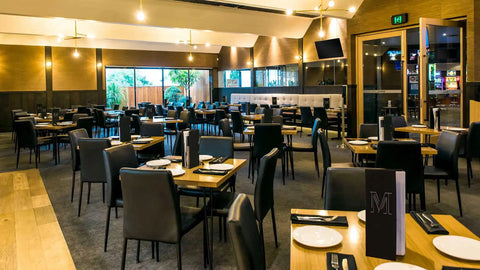 Black Vinyl Adelaide Low Back Chairs In The Main Dining Area At The Morphett Arms