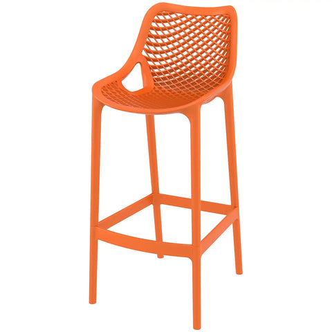 Air Bar Stool By Siesta In Orange, Viewed From Angle In Front