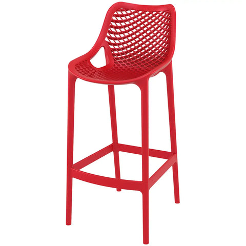 Air Bar Stool By Siesta In Red, Viewed From Angle In Front