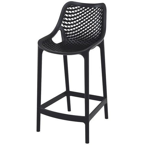 Air Counter Stool By Siesta In Black, Viewed From Angle In Front