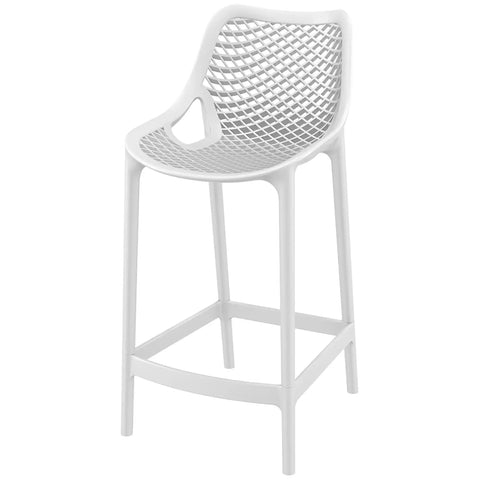 Air Counter Stool By Siesta In White, Viewed From Angle In Front