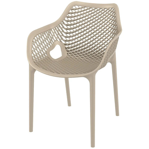 Air XL Armchair By Siesta In Taupe, Viewed From Angle In Front