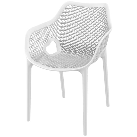Air XL Armchair By Siesta In White, Viewed From Angle In Front