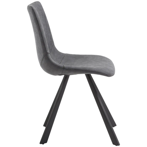 Andi Chair In Graphite Grey Vinyl From Side