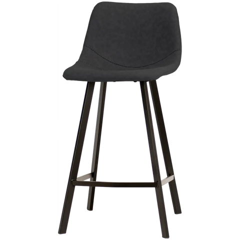 Andi Counter Stool With Backrest In Graphite Grey, Viewed From Front