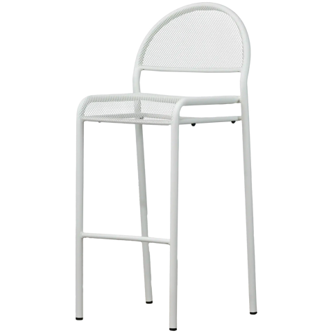 Anita By Dolce Vita Barstool In White With Backrest, Viewed From Front Angle