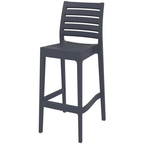 Ares Bar Stool By Siesta In Anthracite, Viewed From Angle In Front