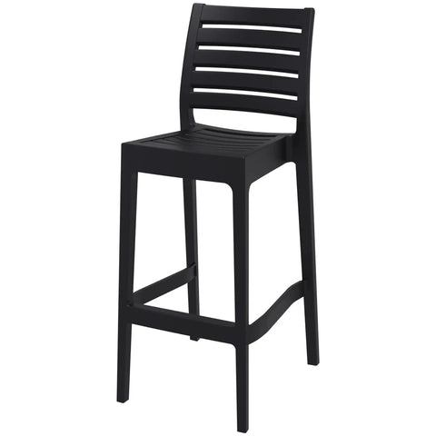 Ares Bar Stool By Siesta In Black, Viewed From Angle In Front