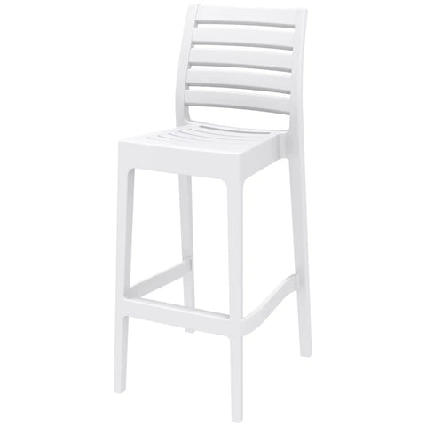 Ares Bar Stool By Siesta In White, Viewed From Angle In Front