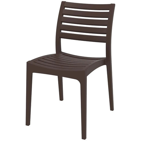 Ares Chair By Siesta In Brown, Viewed From Angle In Front