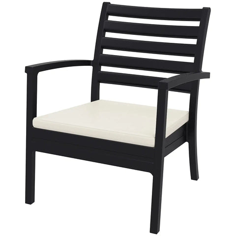 Artemis XL By Siesta With Beige Seat Cushion Black, Viewed From Angle In Front