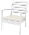Artemis XL By Siesta With Beige With White Seat Cushion, Viewed From Angle In Front