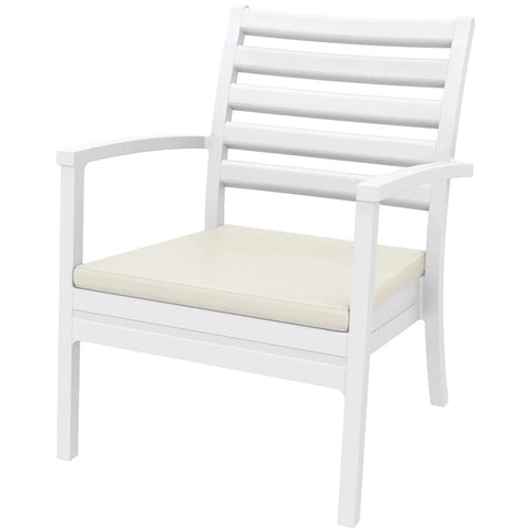 Artemis XL By Siesta With Beige With White Seat Cushion, Viewed From Angle In Front