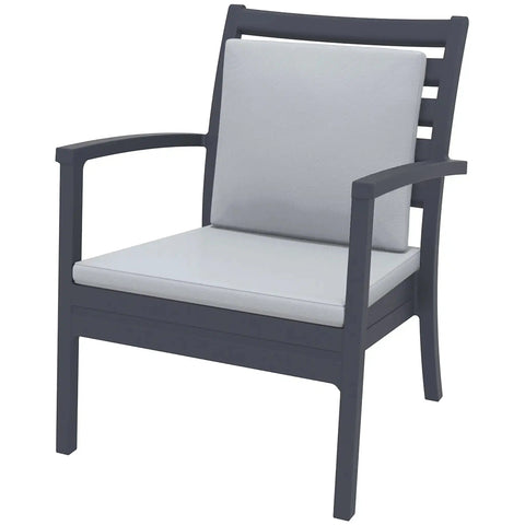 Artemis XL By Siesta With Light Grey Backrest And Seat Cushion Anthracite, Viewed From Angle In Front