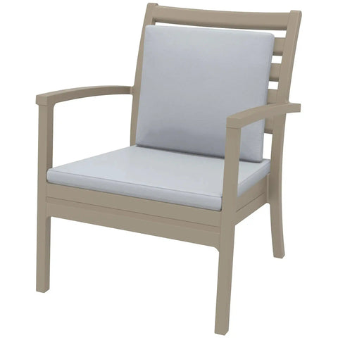 Artemis XL By Siesta With Light Grey Backrest And Seat Cushion Taupe, Viewed From Angle In Front