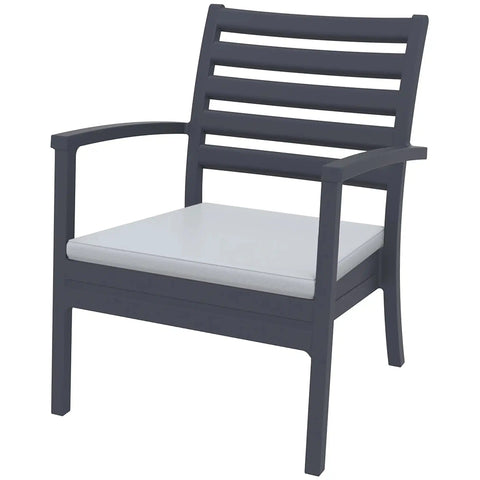 Artemis XL By Siesta With Light Grey Seat Cushion Anthracite, Viewed From Angle In Front