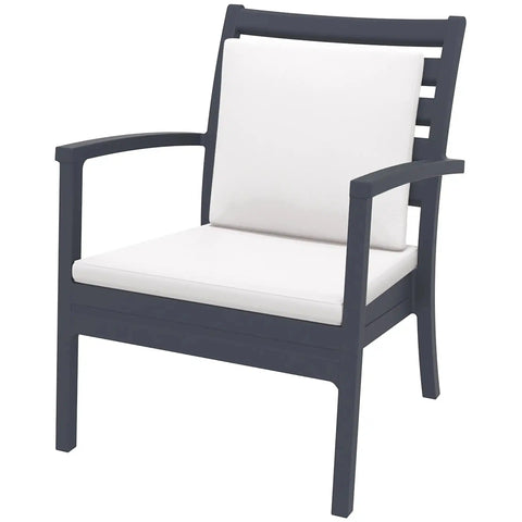 Artemis XL By Siesta With White Backrest And Seat Cushion Anthracite, Viewed From Angle In Front