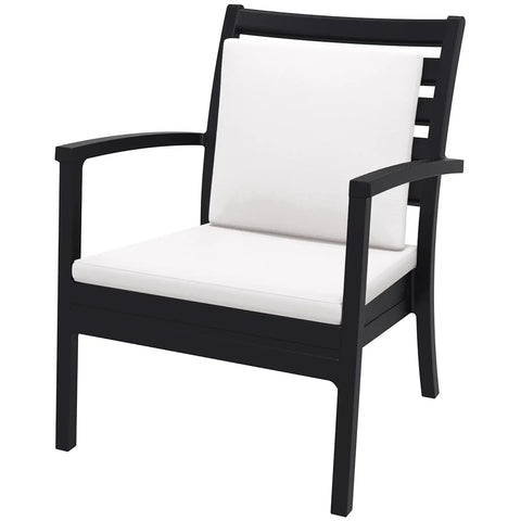 Artemis XL By Siesta With White Backrest And Seat Cushion Black, Viewed From Angle In Front