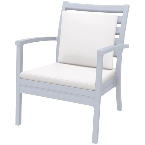 Artemis XL By Siesta With White Backrest And Seat Cushion Grey, Viewed From Angle In Front
