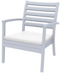 Artemis XL By Siesta With White Seat Cushion Grey, Viewed From Angle In Front