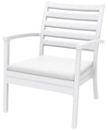 Artemis XL By Siesta With White Seat Cushion White, Viewed From Angle In Front