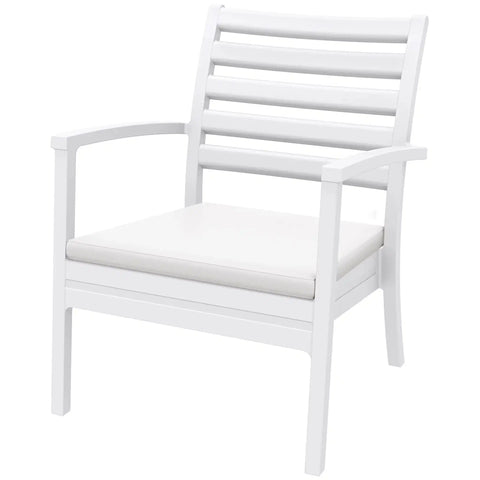 Artemis XL By Siesta With White Seat Cushion White, Viewed From Angle In Front