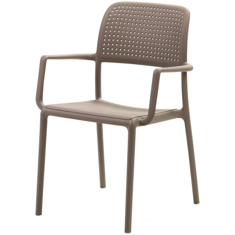 Bora Armchair By Nardi In Taupe, Viewed From Angle In Front