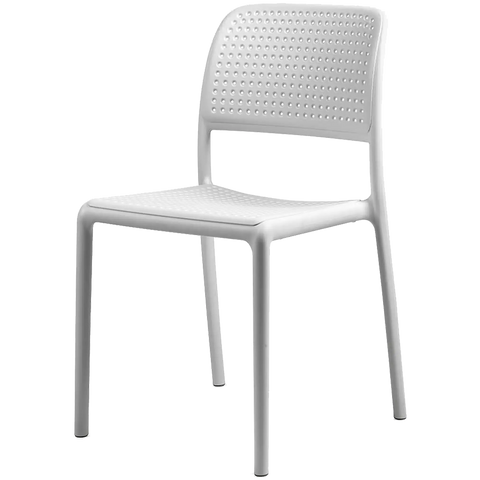 Bora Chair By Nardi In White, Viewed From Angle In Front