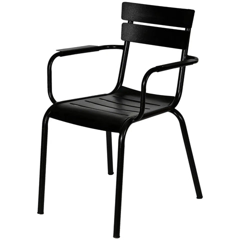 Bordeaux Armchair In Black, Viewed From Angle In Front