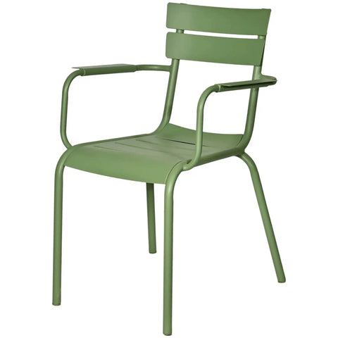 Bordeaux Armchair In Green, Viewed From Angle In Front