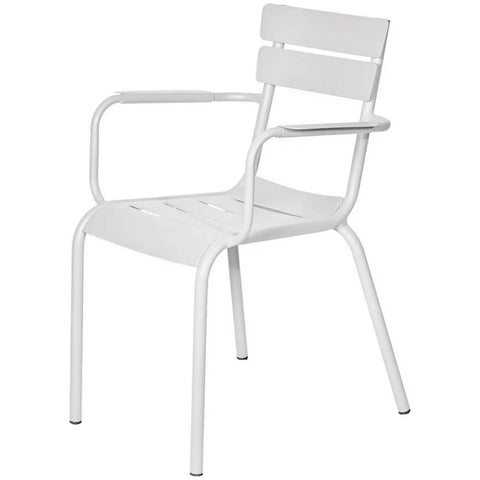 Bordeaux Armchair In White, Viewed From Angle In Front