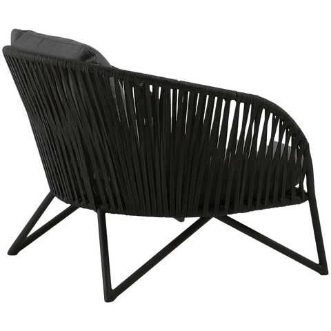 Branzie Lounge Single Seater In Black, Viewed From Side Back Angle