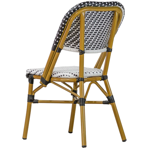 Calais Outdoor Parisian Chair Black And White Angle From Behind