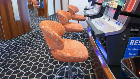 Canberra Gaming Stools With Custom Upholstry And 5 Way Base in Gaming Area At Club Marion