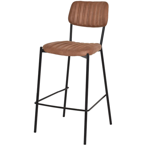 Candice Bar Stool In Eastwood Tan Vinyl, Viewed From Angle In Front