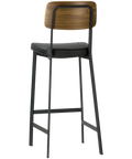 Caprice Bar Stool Black Backrest, Viewed From Behind
