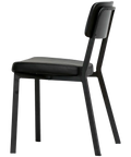 Caprice Chair Black Backrest Black Frame Black Seat, Viewed From Side