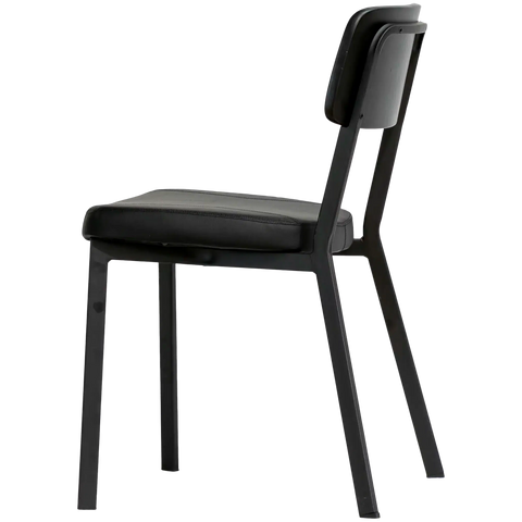 Caprice Chair Black Backrest Black Frame Black Seat, Viewed From Side