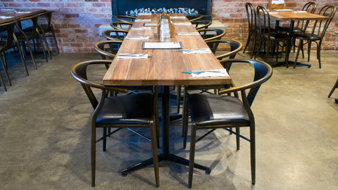 Coleman Armchair Davido Table Base And Custom Timber Table Tops At Exchange Hotel Gawler