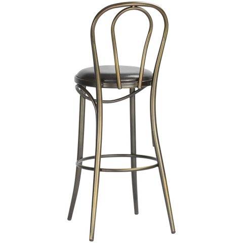 Coleman Bistro Barstool With Back In Distressed Copper, Viewed From Back Angle