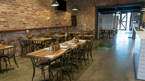 Colman Bistro Chair Davido Table Base And Custom Timber Table Tops In Main Dining Area At Exchange Hotel Gawler