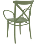 Cross Armchair By Siesta In Olive Green, Viewed From Behind On Angle