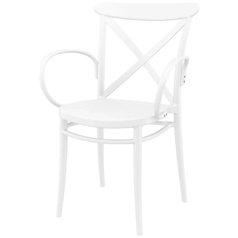 Cross Armchair By Siesta In White, Viewed From Angle In Front