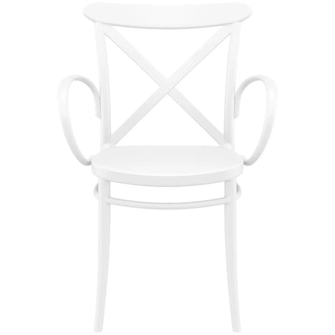 Cross Armchair By Siesta In White, Viewed From Front