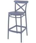 Cross Bar Stool By Siesta In Anthracite, Viewed From Angle In Front