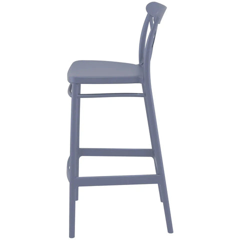 Cross Bar Stool By Siesta In Anthracite, Viewed From Side