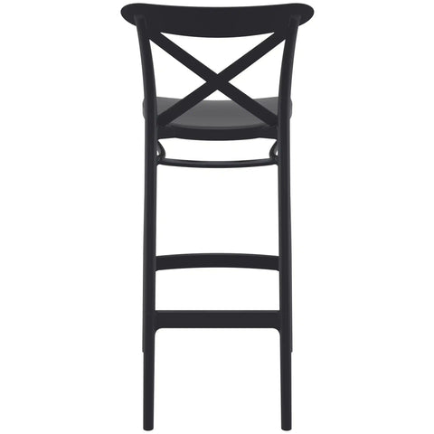 Cross Bar Stool By Siesta In Black, Viewed From Behind